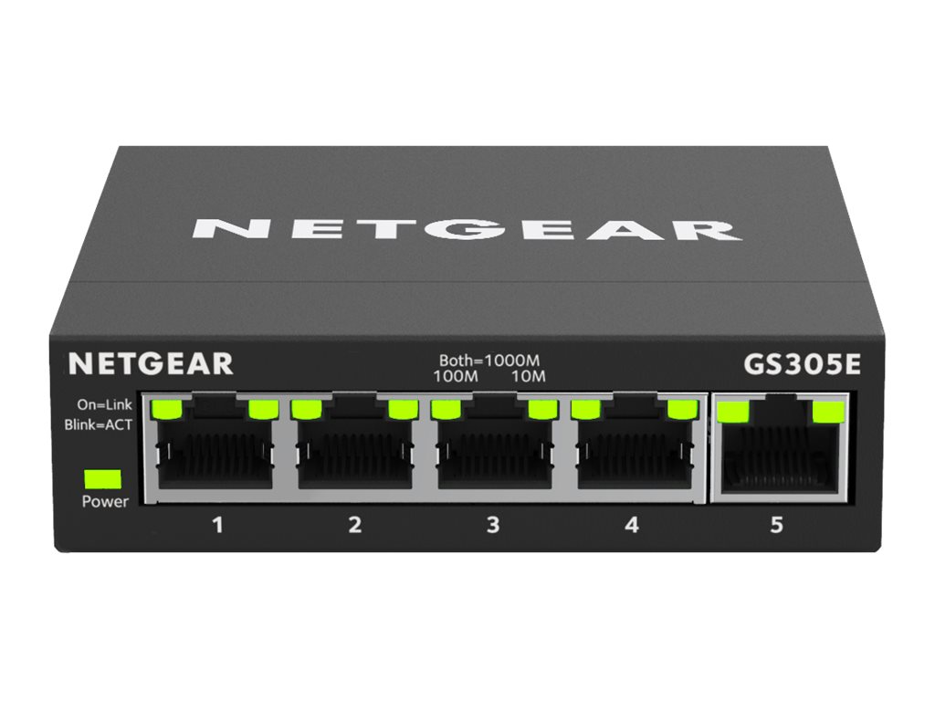 NETGEAR Plus GS305E 5-Port Gigabit Smart Managed Switch Schwarz
