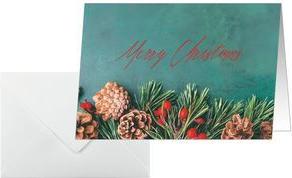 sigel Weihnachtskarte "Green Christmas", A6 quer (A5) für Inkjet/Laser/Kopierer, Weißkarton 250 g/qm, - 1 Stück (DS642)