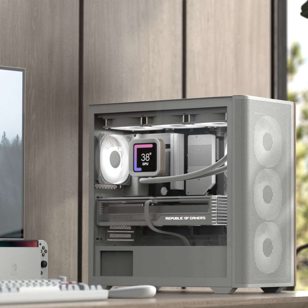 Aerocool D301A Mini Tower Gehäuse Micro-ATX Schwarz, Holz