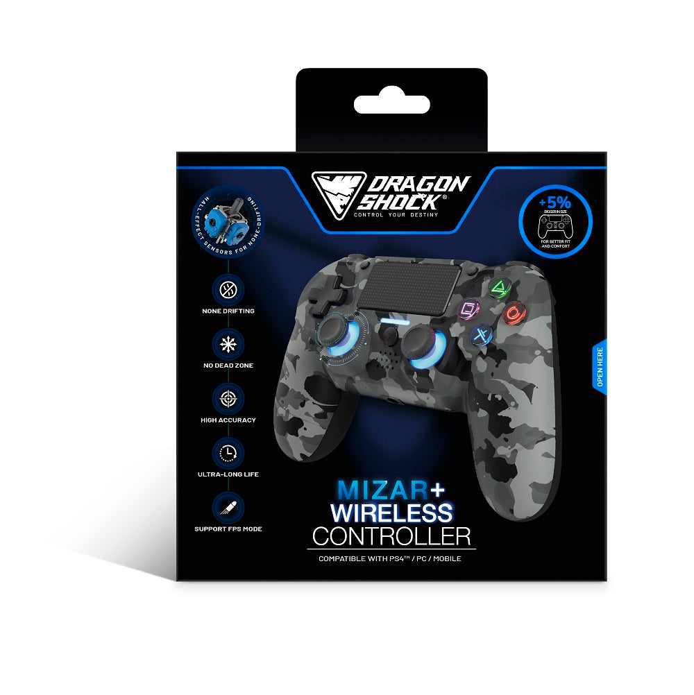 DragonShock Mizar+ Wireless Gamepad grau Camo Bluetooth
