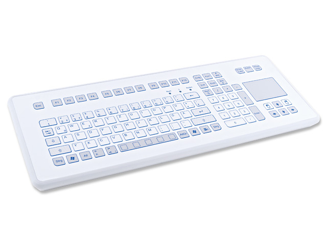 GETT InduDur TKS-105c-TOUCH-KGEH Kabelgebundene Tastatur mit Touchpad QWERTZ USB Weiß