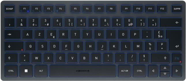 CHERRY KW 7100 MINI BT Tastatur Bluetooth AZERTY Französisch Blau (JK-7100FR-22)