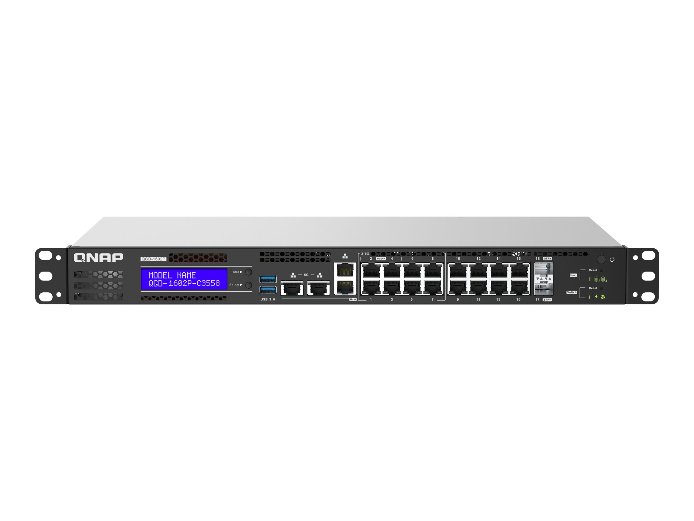 QNAP QGD-1602P 18 Ports 2.5 Gigabit Ethernet PoE++ Switch Schwarz