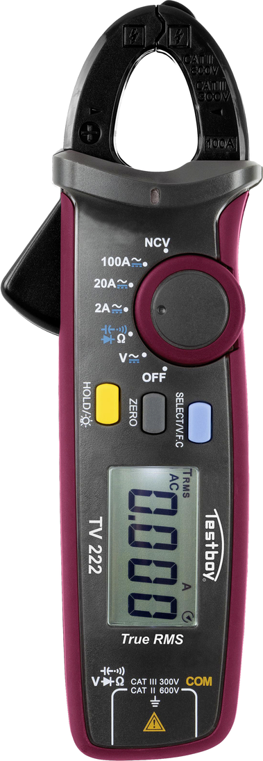 Testboy Testboy TV 222 Stromzange digital CAT III 300 V Anzeige (Counts): 4000 (61508000)