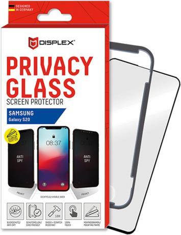 Displex Privacy Panzerglas (10H) für Samsung Galaxy S20/S20 5G - Montagerahmen - Privacy Filter (01338)