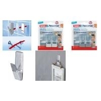 tesa Powerstrips Haken LARGE Transparent, transparent /chrom aus hochwertigem Kunststoff, mehrfach verwendbar, - 1 Stück (58812-00000-00)