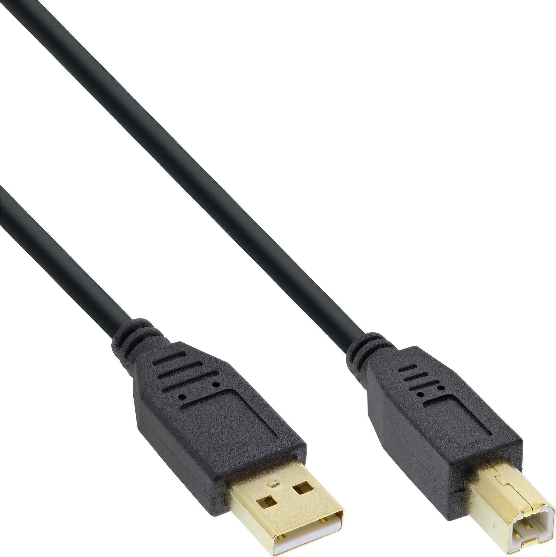 InLine 100er Bulk-Pack USB 2.0 Kabel A an B schwarz Kontakte gold (B-34510S)