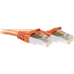 ACT Orange 0.5 meter LSZH SFTP CAT6A patch cable snagless with RJ45 connectors. Cat6a s/ftp lszh sng or 0.50m (FB7100)