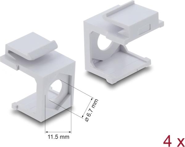 Delock Keystone Abdeckung weiß mit 7 mm Durchführung 4 Stück