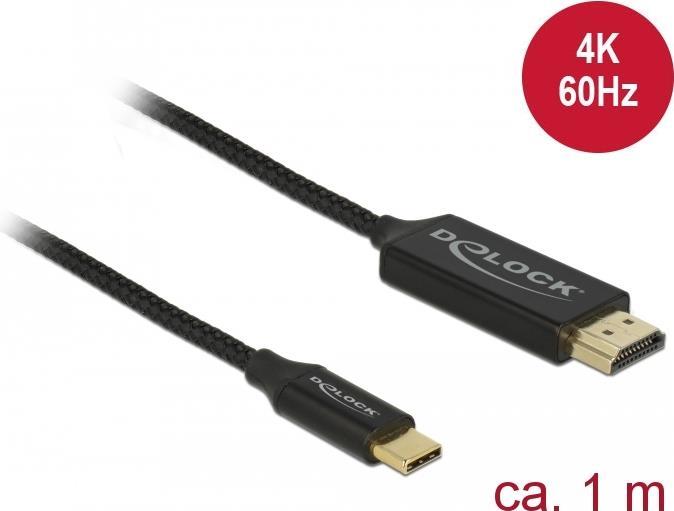Delock USB Kabel Type-C zu HDMI (DP Alt Mode) 4K 60 Hz 1 m koaxial (84904)