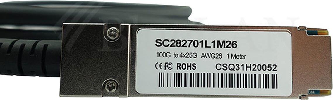 BlueOptics Q28-4S28-DAC-3M-PS-BL InfiniBand-Kabel QSFP28 4 x SFP28 Schwarz (Q28-4S28-DAC-3M-PS-BL)