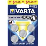 VARTA Batterie Lithium, Knopfzelle, CR2016, 3V, Retail Blister VE: 5 Stück (06016101415)