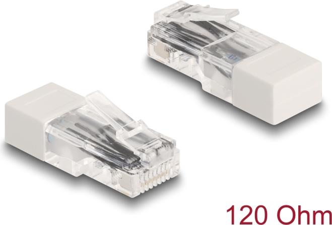 Delock RJ45 Stecker mit Abschlusswiderstand 120 Ohm weiß (67185)