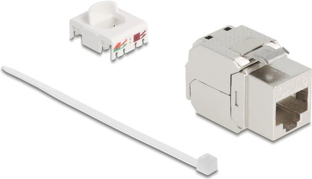 Delock Keystone Modul RJ45 Buchse zu LSA Cat.8.1 STP mit Metall Latch (90683)
