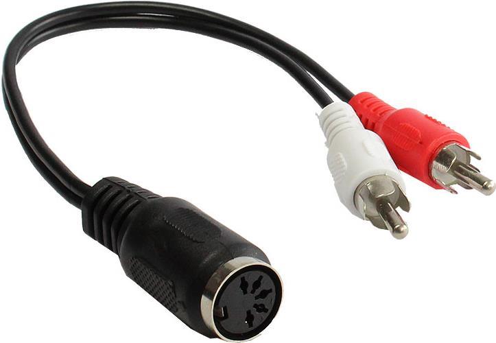 Alcasa AD-2CS5B Audio-Kabel 0,2 m 2 x RCA DIN (5-pin) Schwarz (AD-2CS5B)