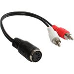 Alcasa AD-2CS5B Audio-Kabel 0,2 m 2 x RCA DIN (5-pin) Schwarz (AD-2CS5B)