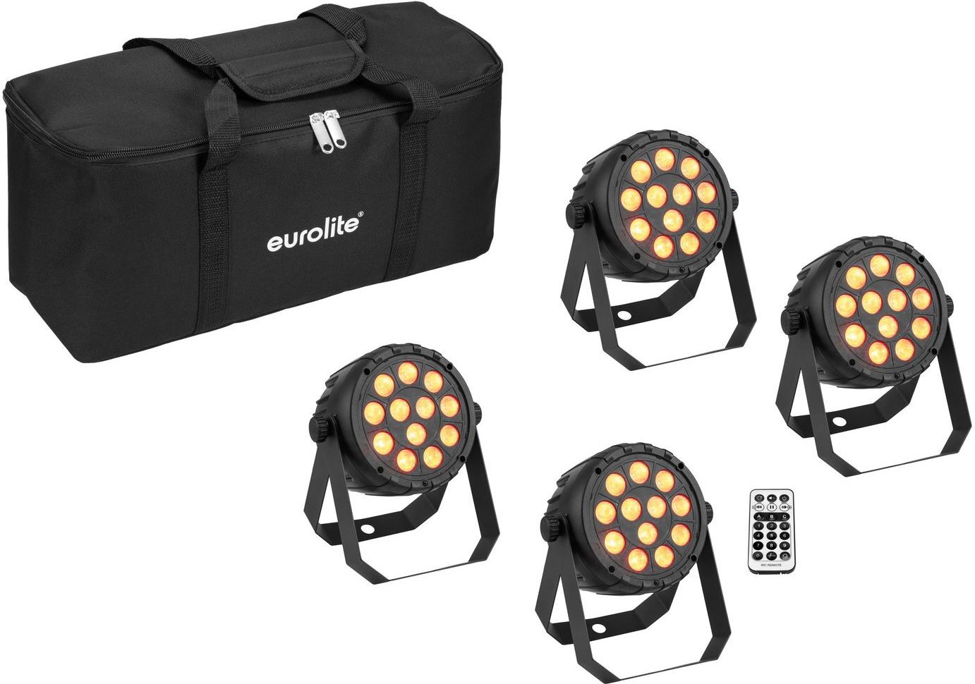 EUROLITE Set 4x LED PARty Spot Silent RGB/WW mit Softbag (42110204)