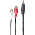 shiverpeaks BASIC-S Audiokabel, 2 x Cinchkupplung - 3,5 mm Klinkenstecker, 0,2 m, stereo, im Polybeutel mit (BS30771)