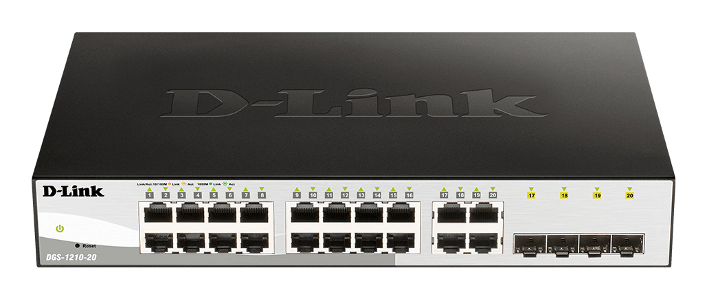 D-Link Web Smart DGS-1210-20 20-Port Gigabit Managed Switch Schwarz