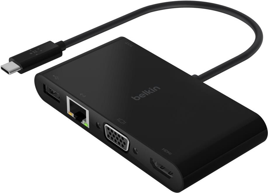 Belkin AVC004BTBK USB-C Dockingstation HDMI VGA Gigabit Ethernet 100 W PD Schwarz