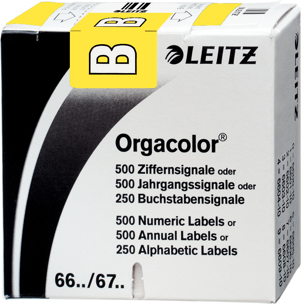 LEITZ Orgacolor - Gelb - Abgerundetes Rechteck - 30 x 23 mm - 73 x 73 x 30 mm (6611-10-00)