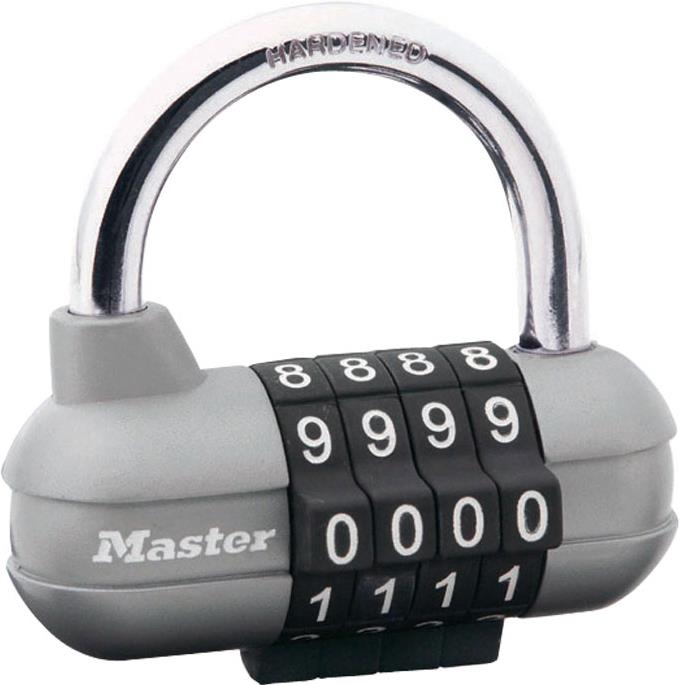 MASTER LOCK 64 mm breites Pro-Sportvorhngeschloss mit individuell einstellbarer Zahlenkombination; silber und schwarz (P22164)