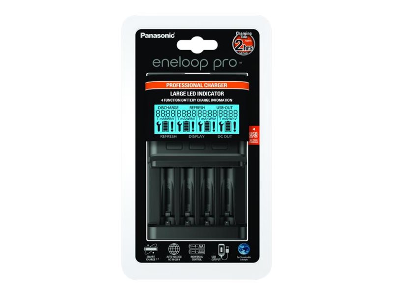 Panasonic eneloop BQ-CC65E Batterieladegerät USB Schwarz