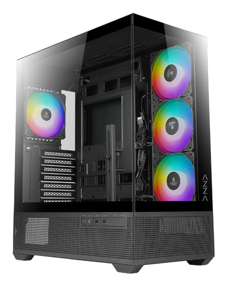 AZZA Tiara 501B Midi Tower 4x ARGB-Lüfter Schwarz