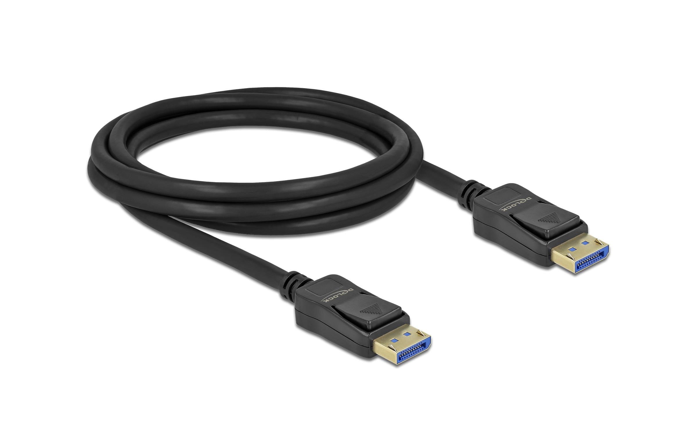 Delock DisplayPort-Kabel 2.0 2 m 54 Gbit/s 10K 60 Hz Schwarz