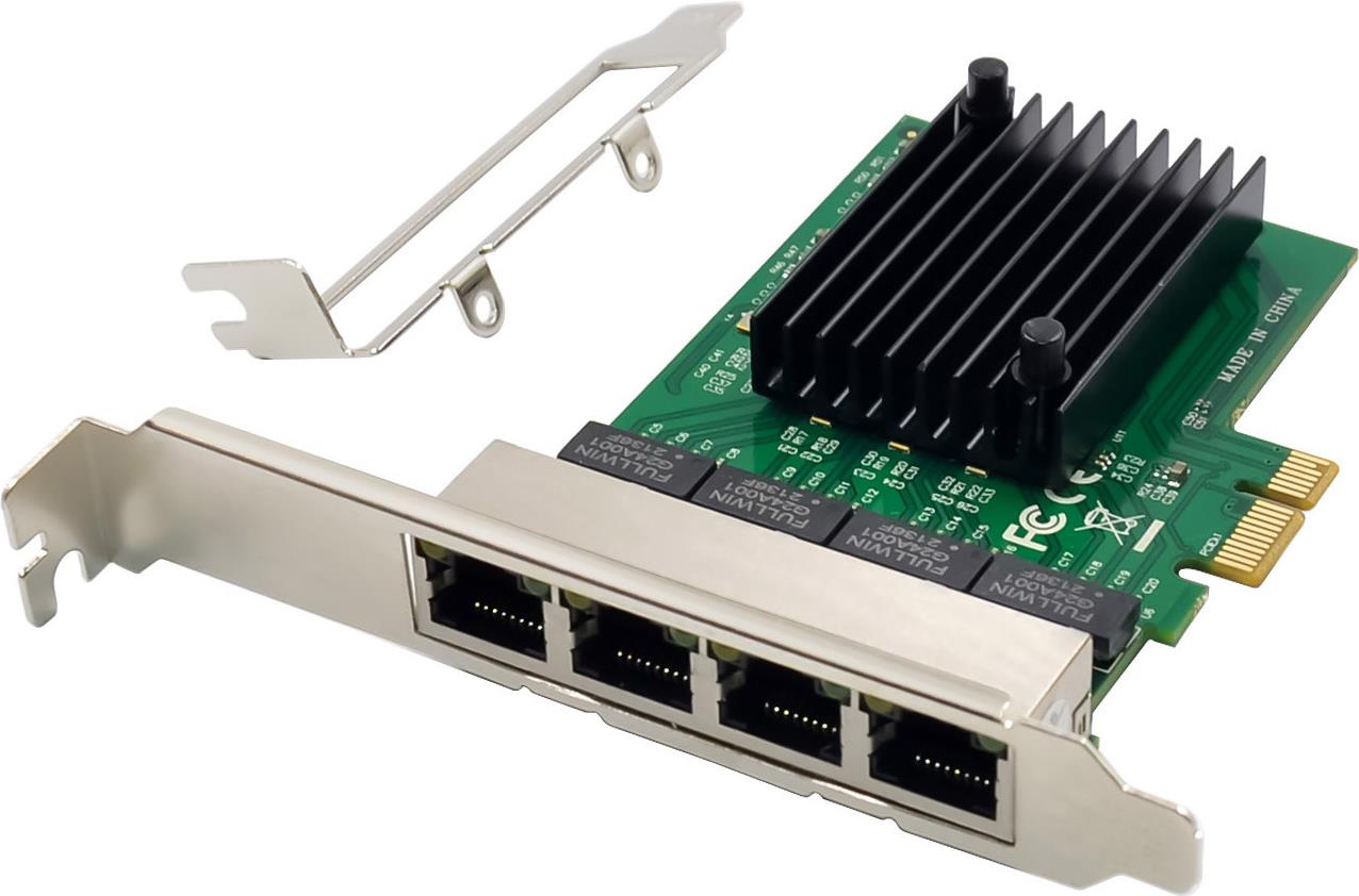 InLine Quad Gigabit Netzwerkkarte 4x RJ45 1 Gb/s PCIe x1 (51127B)