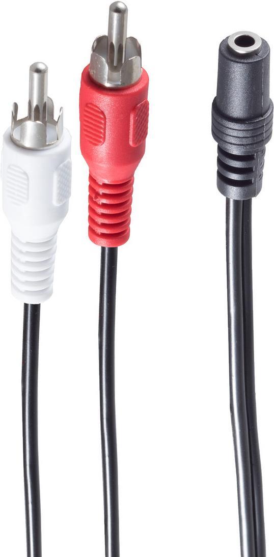 shiverpeaks BASIC-S Audiokabel, 2 x Cinchstecker - 3,5 mm Klinkenkupplung, 1,5 m, stereo, im Polybeutel mit (BS30852)