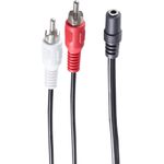 shiverpeaks BASIC-S Audiokabel, 2 x Cinchstecker - 3,5 mm Klinkenkupplung, 1,5 m, stereo, im Polybeutel mit (BS30852)