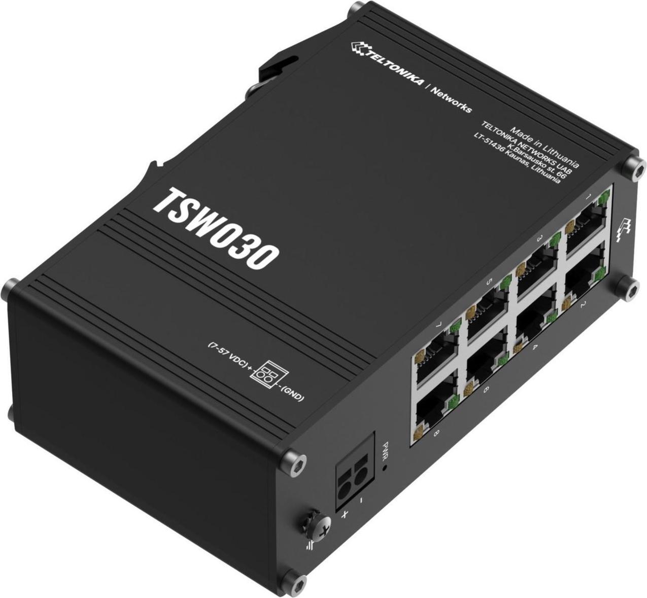 Teltonika TSW030 8-Port Fast Ethernet Switch Schwarz