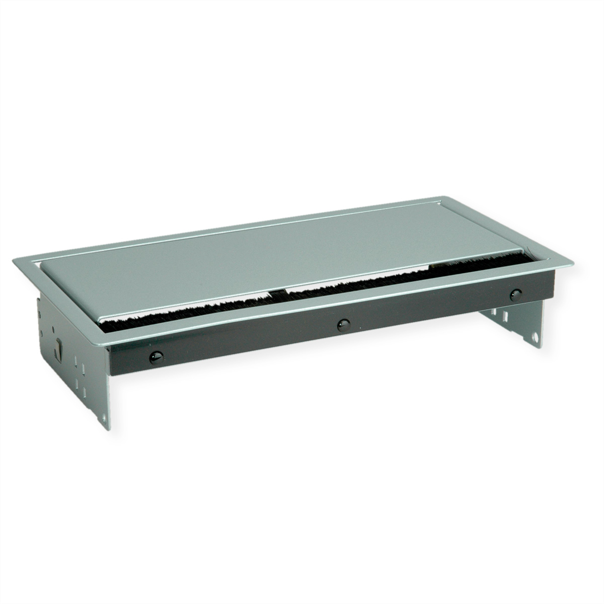 Bachmann CONI Einbaurahmen für 4-fach Steckdosenleiste Stahlblech Silbergrau, RAL 9006