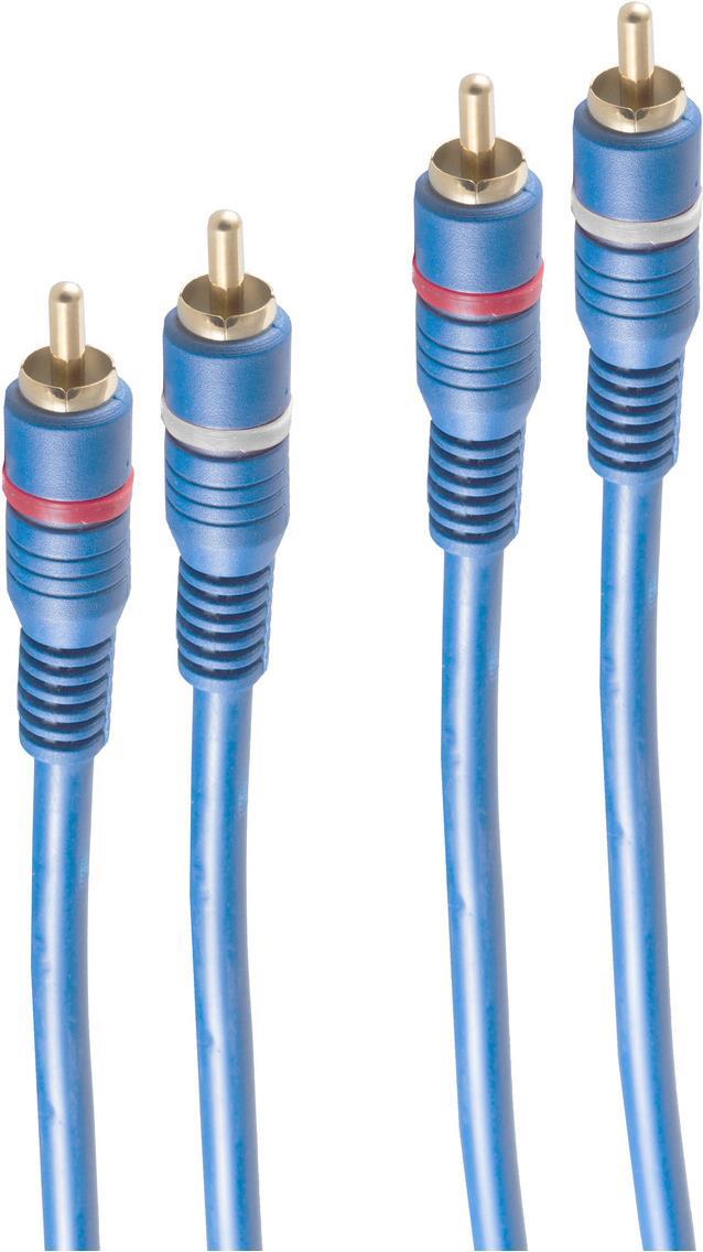 shiverpeaks ®-BASIC-S--Cinchkabel, 2 Stecker / 2 Stecker, TWIN Kabel mit Remoteleitung, blau, 5,0m (BS40605)