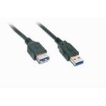Verlängerung USB 3.0 Stecker A an Buchse A, schwarz, 5m, Good Connections® (2711-S05)