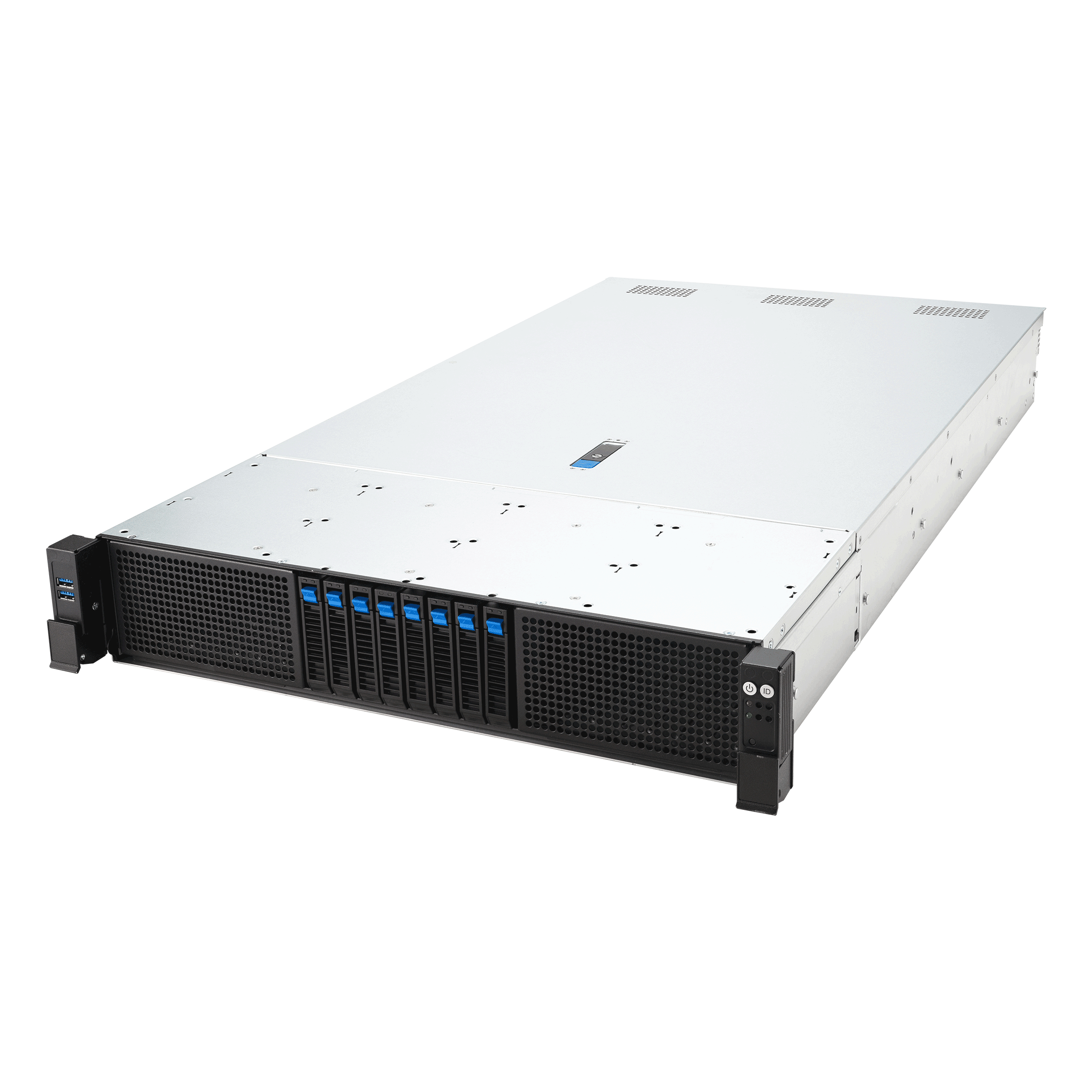 ASUS RS720-E12-RS8G Rack-Server 2U, Intel Xeon Scalable, 16 GB DDR5 RAM, 128 GB, 8 Hot-Swap-Bays, Schwarz, Silber