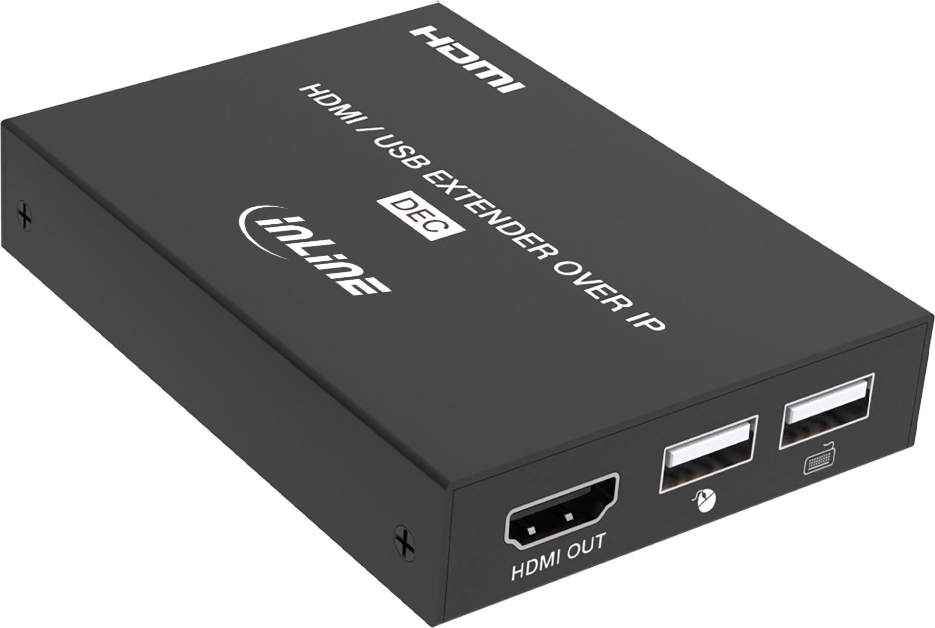 InLine® KVM Extender over IP, HDMI Full-HD, 150m, Empfänger (RX) (57885L)