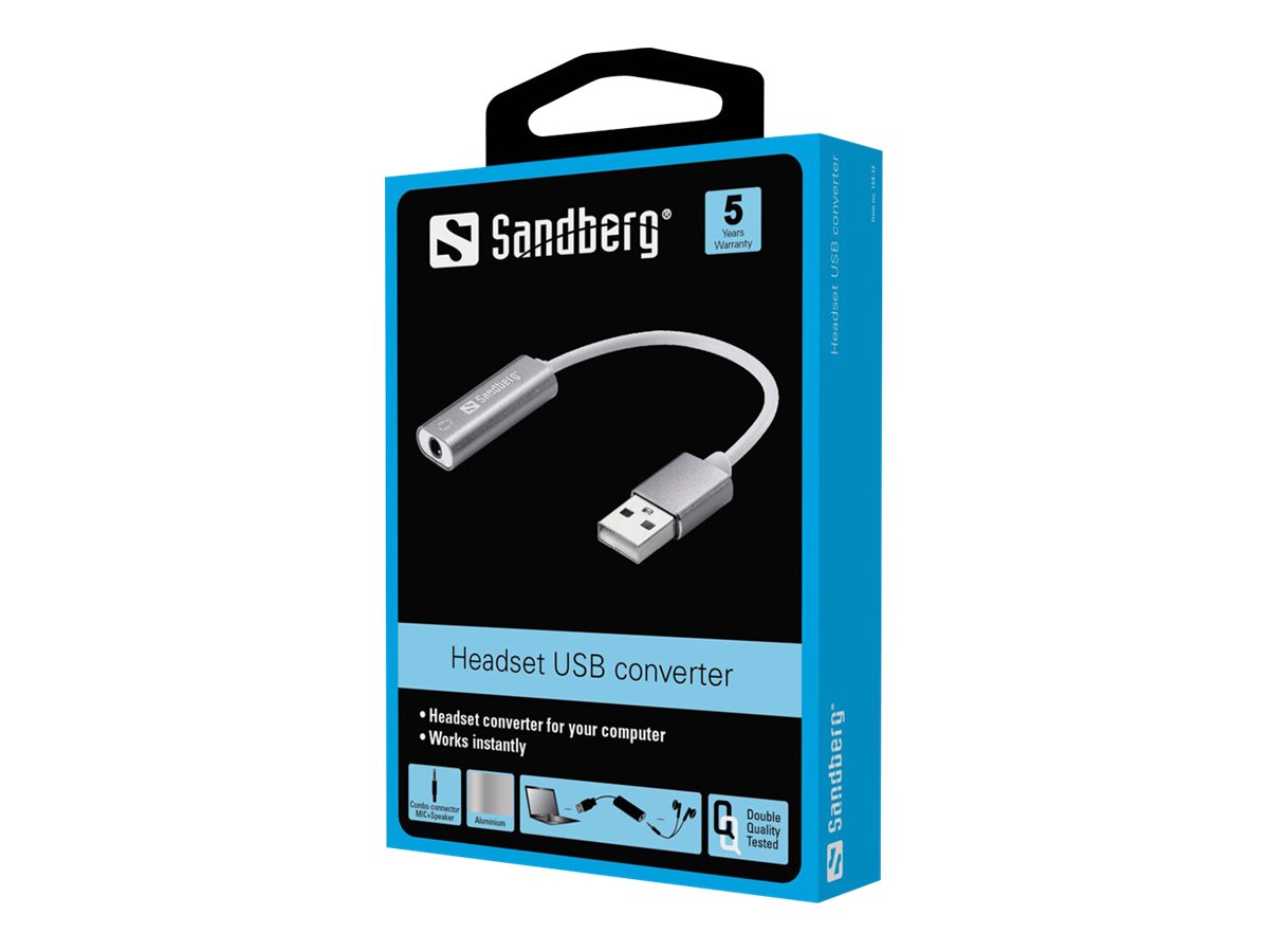 Sandberg Headset USB Converter Soundkarte Aluminium