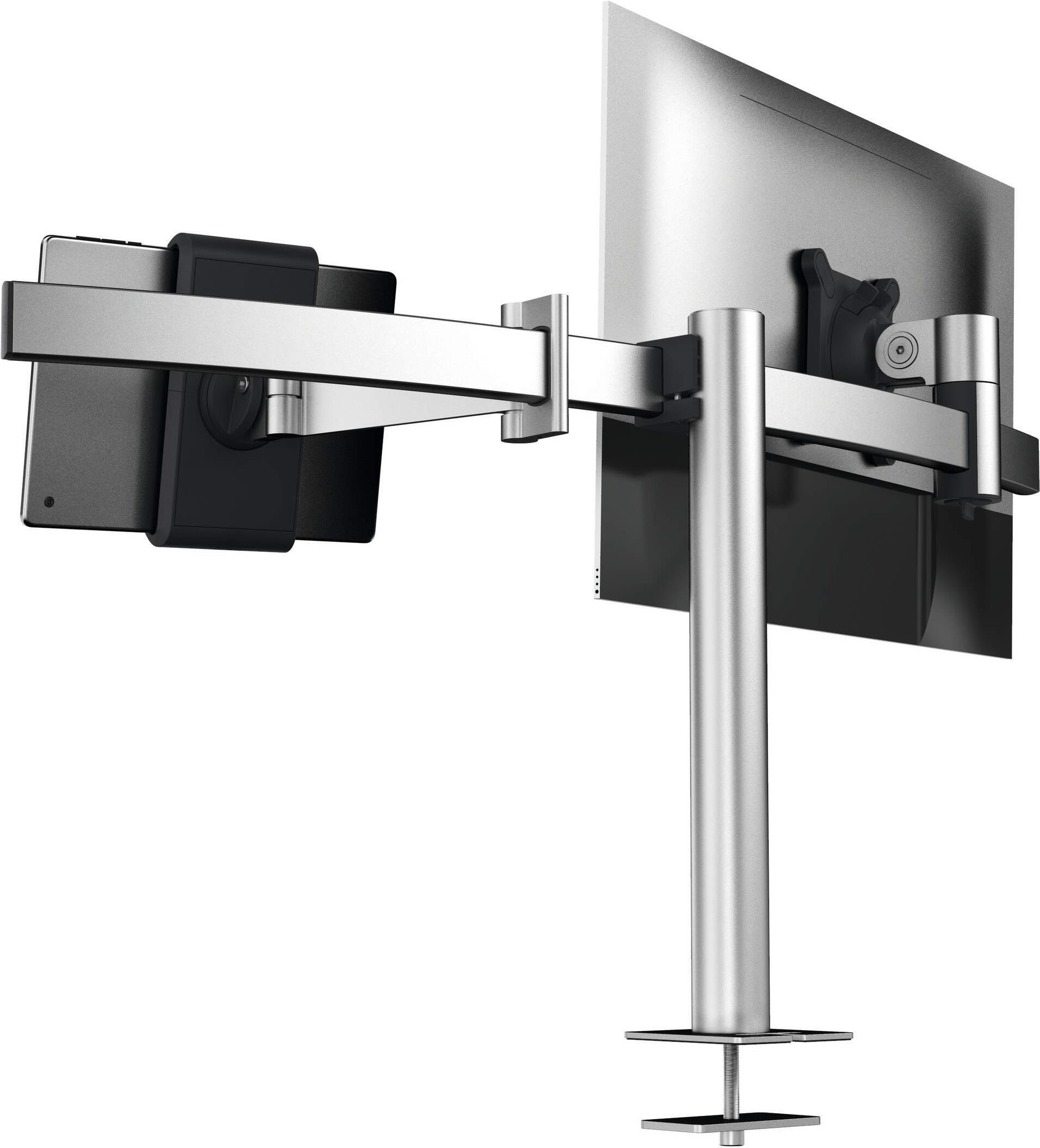 DURABLE Monitor Halterung PRO 508823 für 1 Monitor und 1 Tablet, Silber