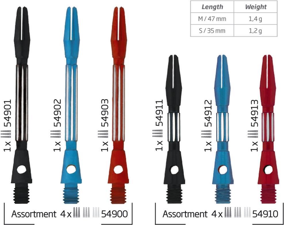 BULL'S 12 BULL'S Split Aluminium Shaft m/schwarz (54901)