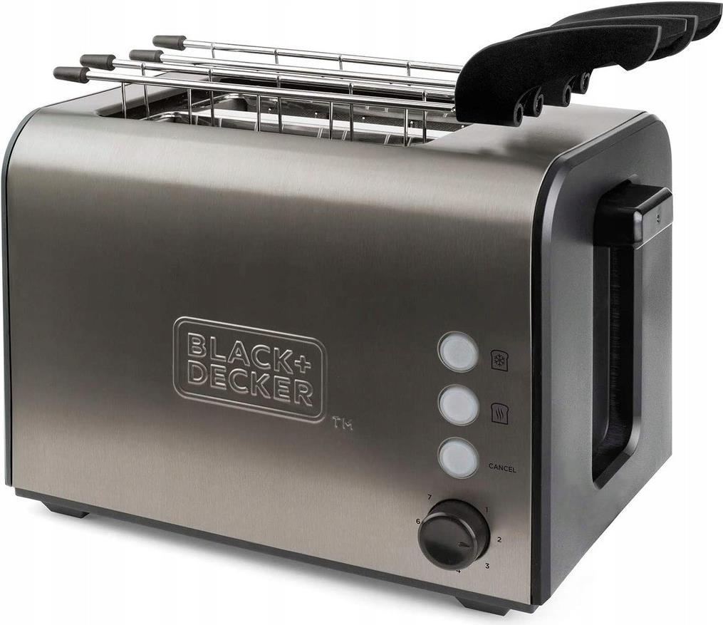 Black+Decker ES9600090B BXTOA900E Toaster, 900, Edelstahl, Grau (BXTOA900E)