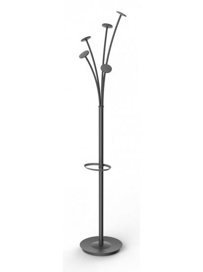 ALBA Garderobenständer FESTIVAL, Höhe 1.870 mm, 5 Haken, Stahlrohr, Schwarz