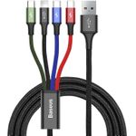 Baseus CA1T4-B01 Handykabel Schwarz 1,2 m USB A Lightning + micro-USB B + USB C (CA1T4-B01)