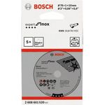 Bosch 2 608 601 520. Typ: Schneidedisk, Für Materialien geeignet: Metall, Markenkompatibilität: Bosch. Menge pro Packung: 5 Stück(e) (2 608 601 520)