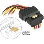 Delock Kabel SATA 15 Pin Strom Stecker mit Einrastfunktion > 2 x SATA 15 Pin Strom Buchse 15 cm (60145)