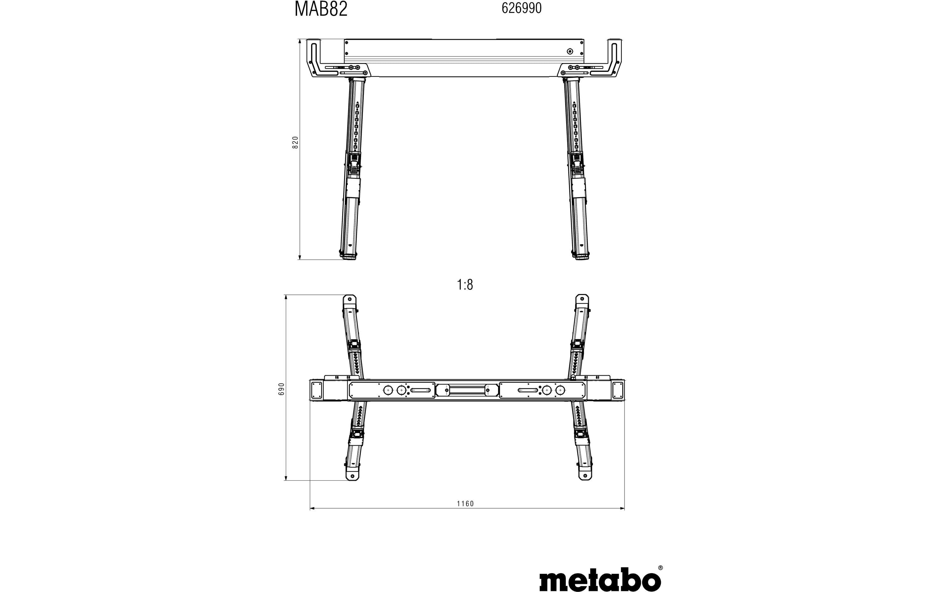 Metabo Arbeitsbock-Set MAB 82 Schwarz
