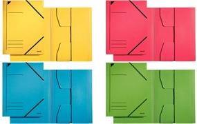 LEITZ Eckspannermappe, DIN A4, Karton 320 g-qm, grün aus Colorspankarton, 3 vollflächig verklebte Klappen am (3981-00-55)