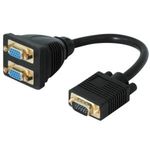 VGA Y-Adapterkabel, 2x 15pol HD D-Sub Buchse / 15pol HD D-Sub Stecker Zum Anschluss von 2 Monitoren oder Beamern mit VGA-Eingang an eine VGA-Grafikkarte (90951)