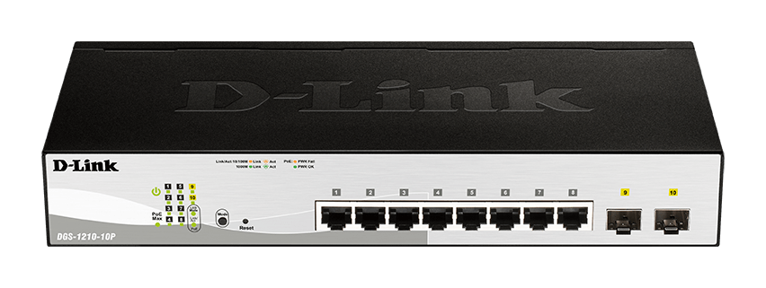 D-Link Web Smart DGS-1210-10P Managed Switch 10 Ports PoE+ Schwarz
